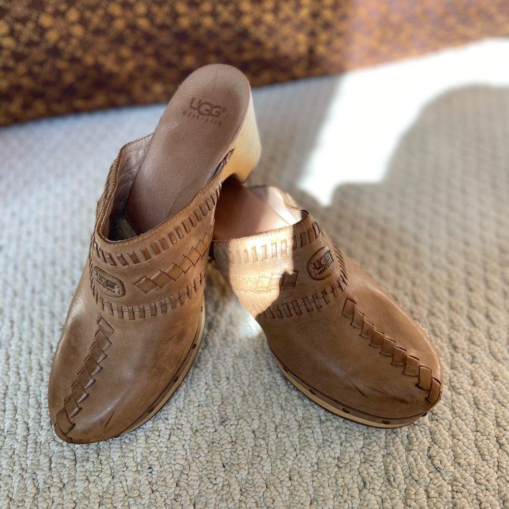 Ugg Clog Tan Upper& Platform Heel - image 4
